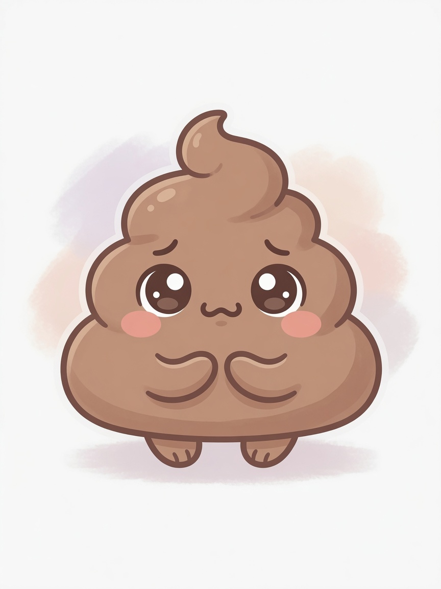 PoopRx mascot, sitting quietly